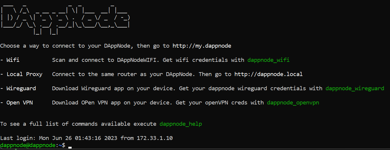 Dappnode Screen